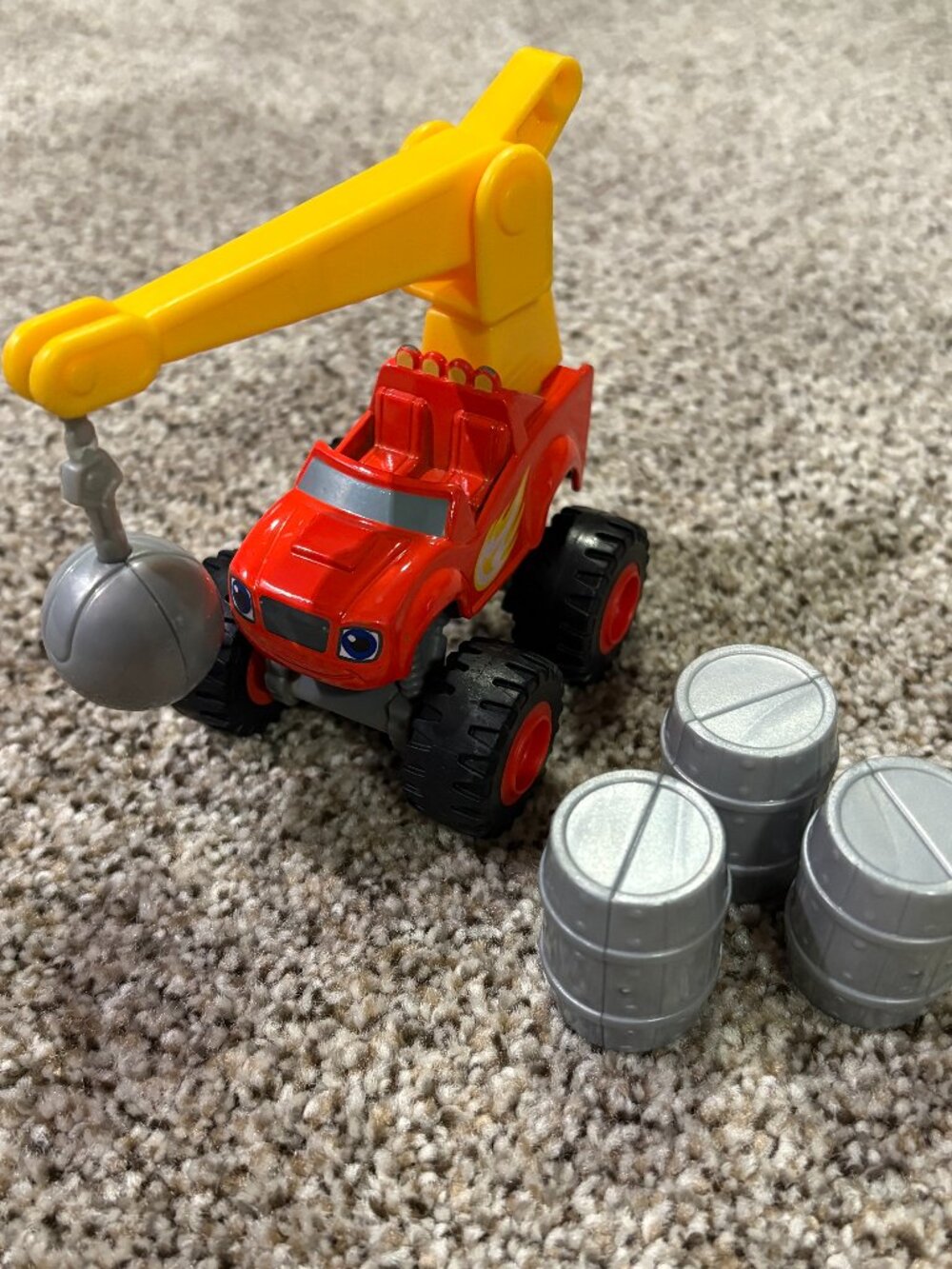 Blaze and the Monster Machines Wrecking Crane Blaze with Wrecking Ball & Barrels